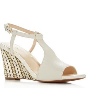 Cole Haan Maddie Open Toe Leather Wedge Sandals Size 6.5